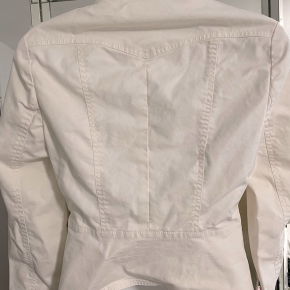 Smart Set vintage embroidered & lace trim fitted military cream blazer size S - Picture 2 of 3